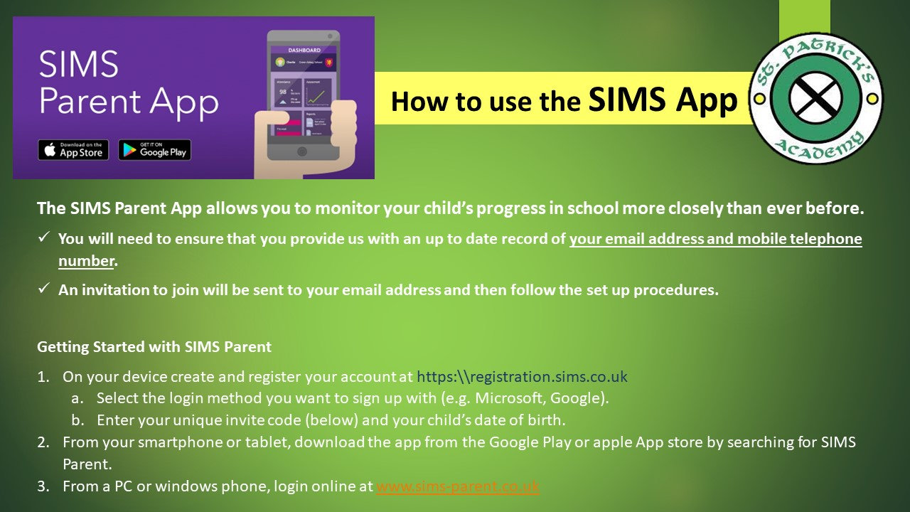 GUIDANCE FOR PARENTS SIMS PARENT APP Mysite